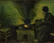 Peasant Woman by the Fireplace